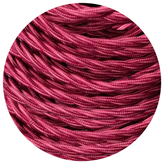 Câble électrique torsadé 1/5/10 m 3 cœurs tissu couleur bordeaux massif 0,75 mm ~ 4815