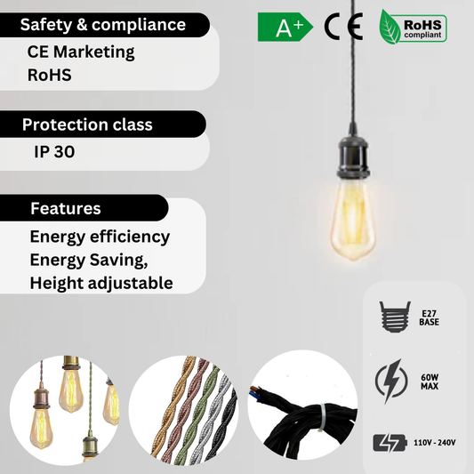 Câble de plafonnier LEDSone, hauteur réglable