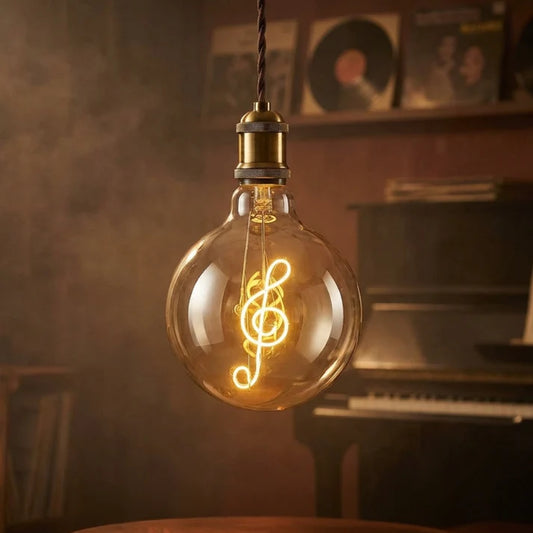 LEDSone Ampoule LED E27 Vintage G125 4W Globe Filament Amour/Musique Verre Ambre ~ 1041