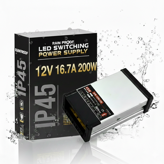 Adaptateur DC 12V 16,7A 200W IP45 imperméable extérieur LED Driver AC 190-240V ~1849