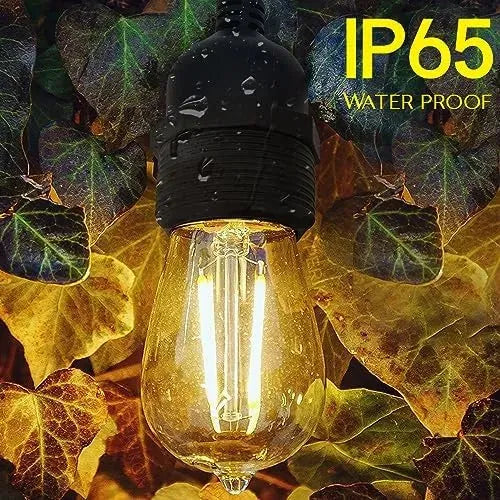 Suspension IP65 Fil E27 Suspendue Noir Extérieur avec décentreur 1/2m, rosace et douille étanche IP65