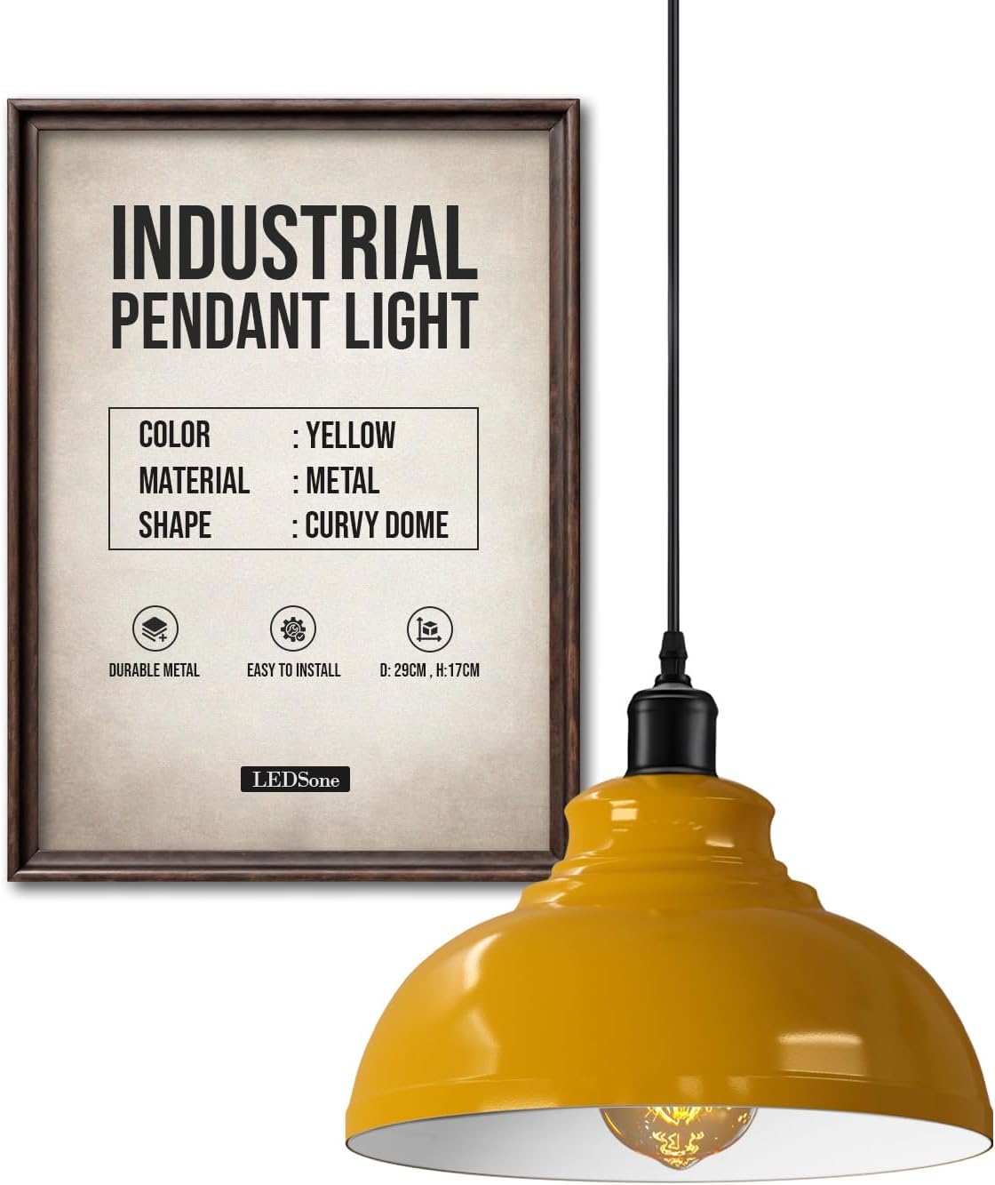 Luminaire suspendu jaune pour salle à manger
