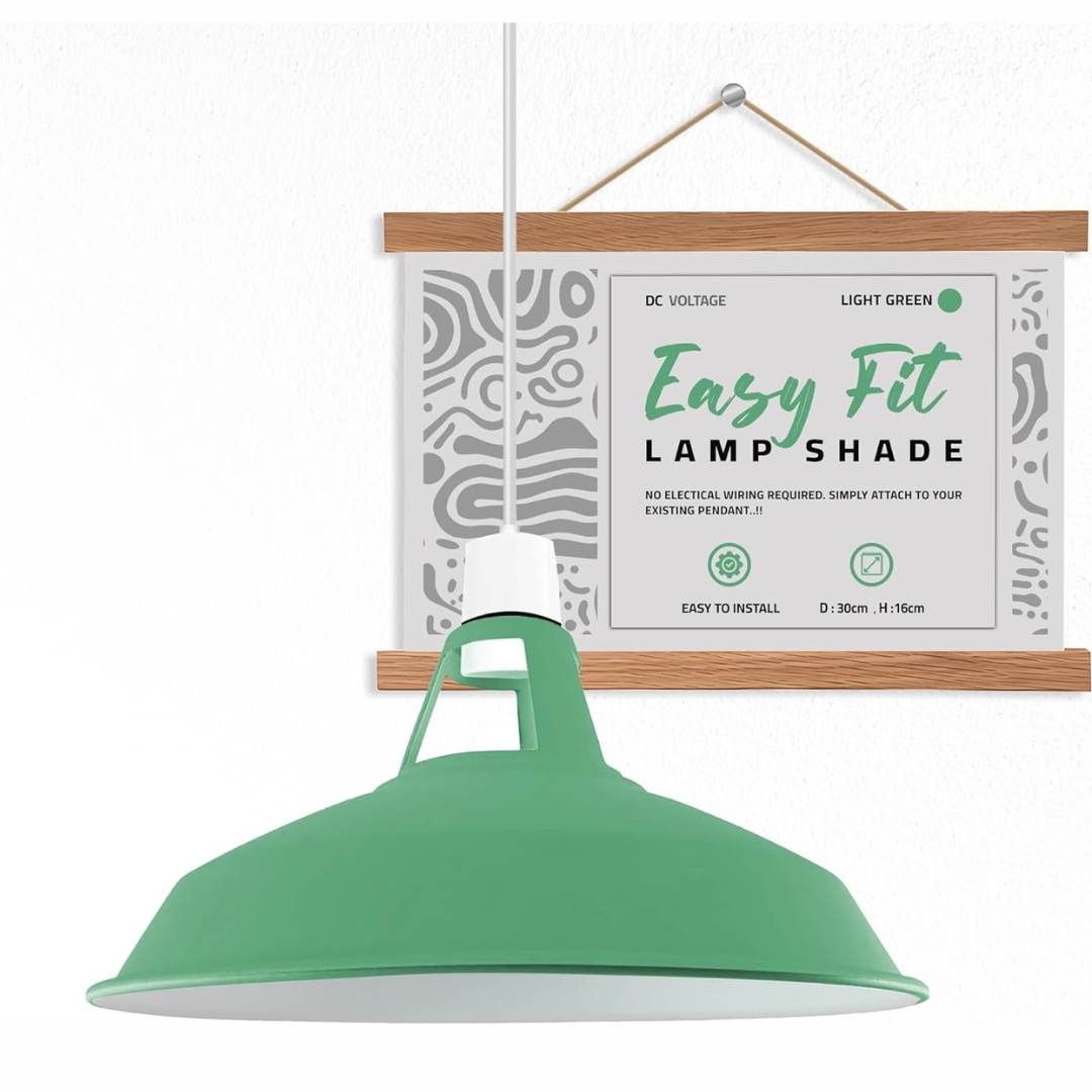Vert clair Abat Jour M tal Industriel De Plafond Lampe suspendue