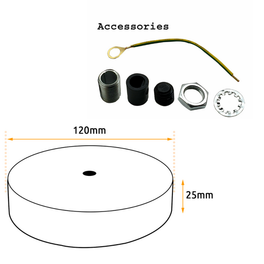 120mm Rosace Kit Plafond Métallique Cylindrique à 2 ~1511