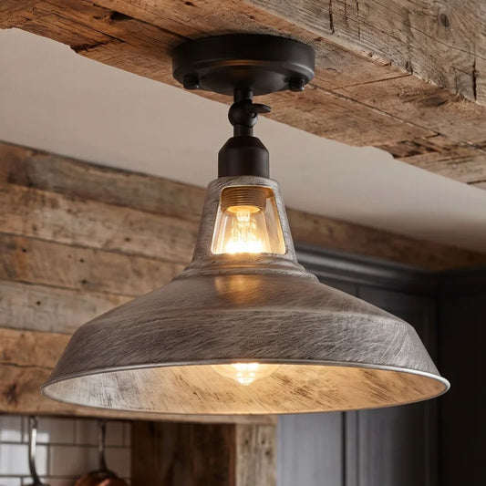 LEDSone Plafonnier Orientable Métal 30 cm Luminaire Semi-Encastré Style Rétro E27 ~2291