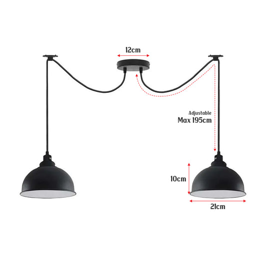 Plafonniers suspendus pour salon 2 têtes suspendues ~1641