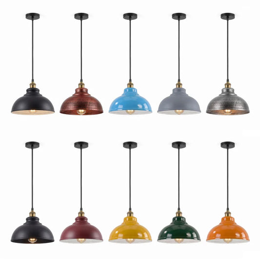 LEDSone Suspension Luminaire Industrielle Dôme Métal E27 avec Câble | Ø 29 cm ~2301