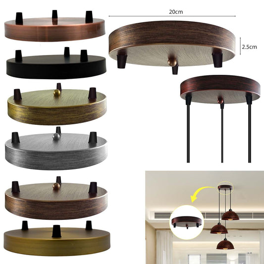 LEDSone 200mm Kit rosace Cylindrique en métal à 3 trous ~1514