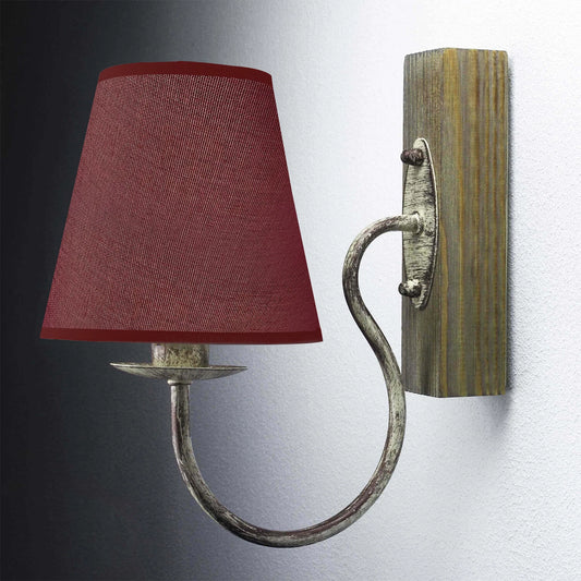 Abat-jour Bourgogne tissu 16x17 cm tonneau tissu ~1757