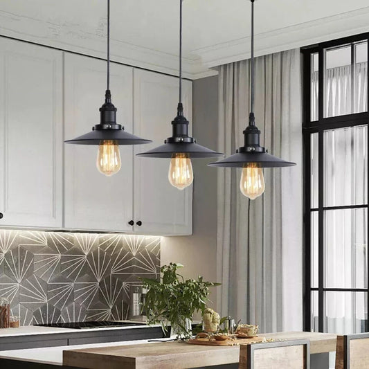LEDSone Suspension Industrielle Métal Cône E27 pour Îlot Cuisine ~1608