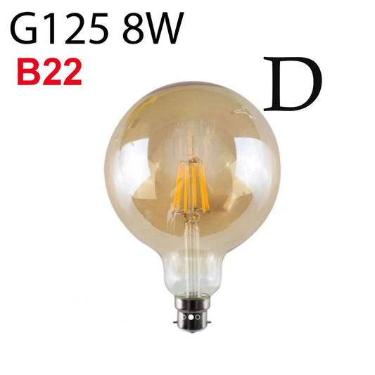 LEDSone Ampoule LED vintage B22 G125 – Filament ambré dimmable 8W ~ 3217