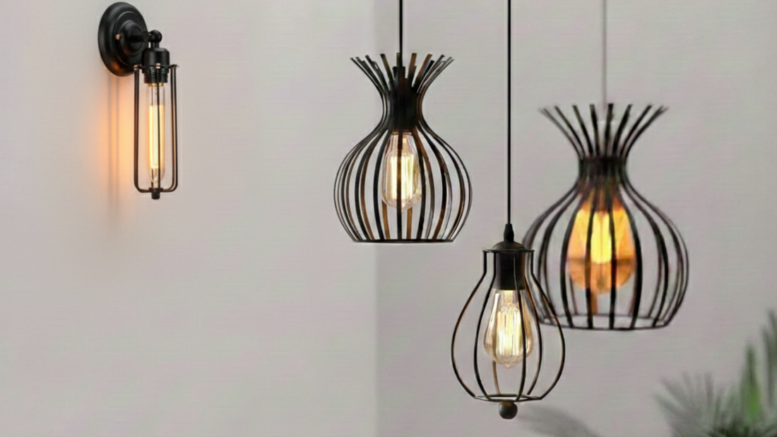 Abat-jour industriel en forme de cage : idées et inspirations déco