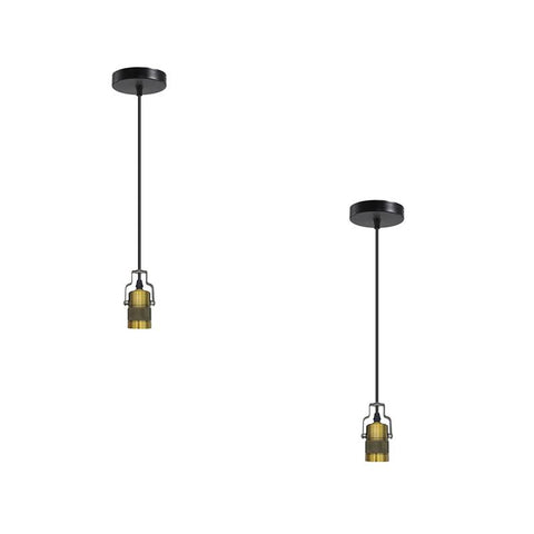 Support de lampe à suspension E27, Style industriel Vintage, 1m, plafond en laiton jaune, raccord ~ ​​4783 