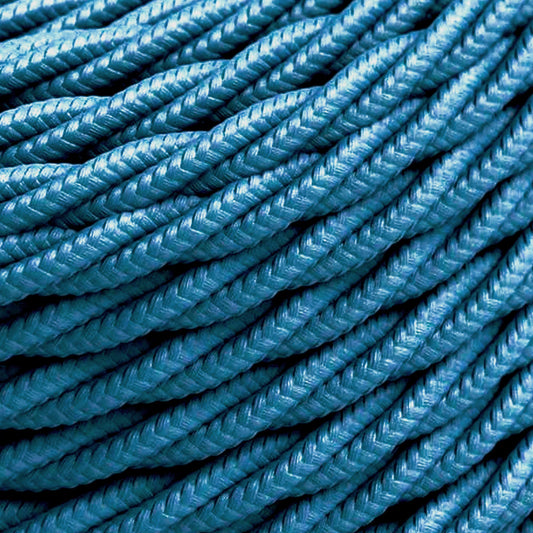 Câble flexible en tissu électrique vintage bleu torsadé à 3 conducteurs, 0,75mm ~ 2997