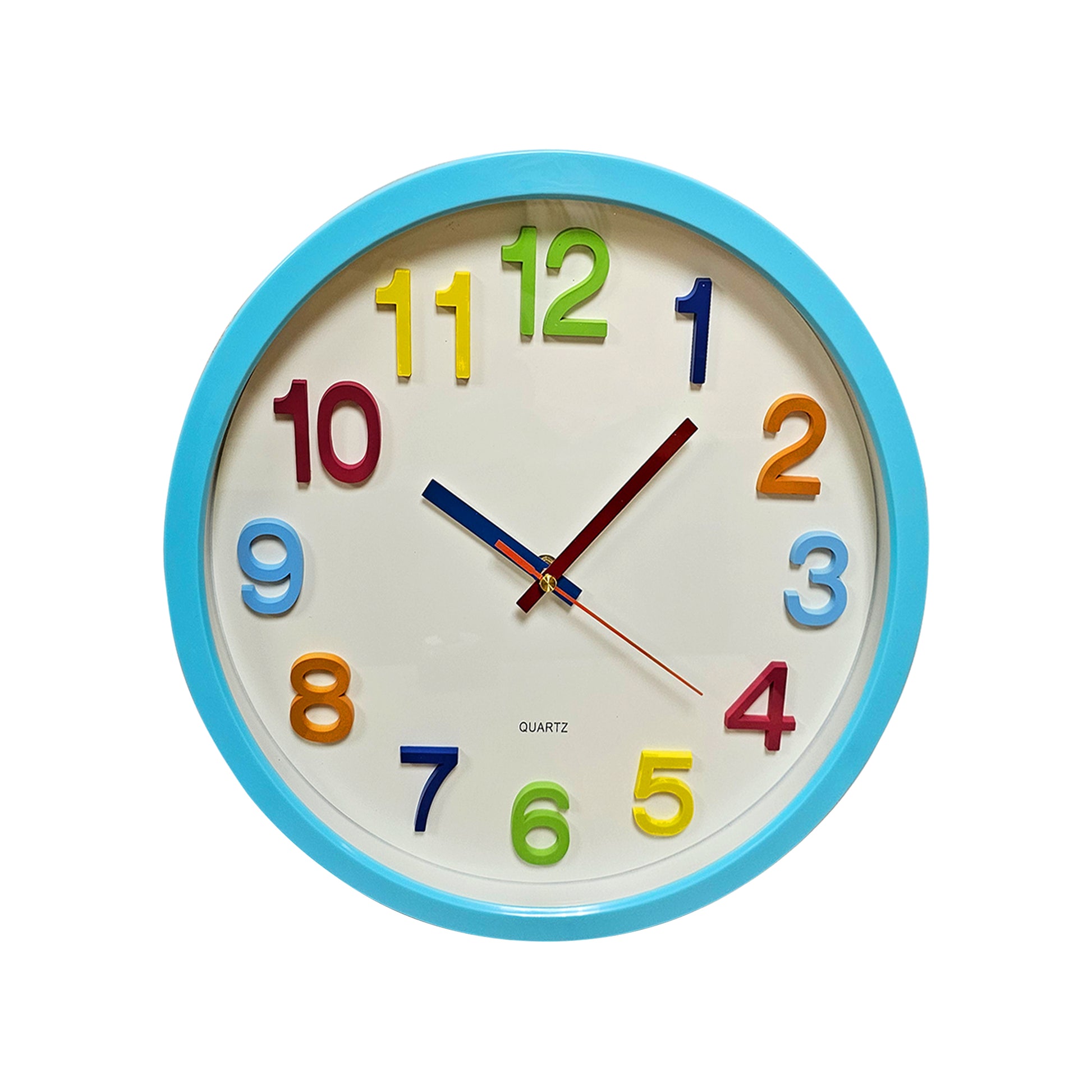 Light Blue Kids Non Ticking Clock