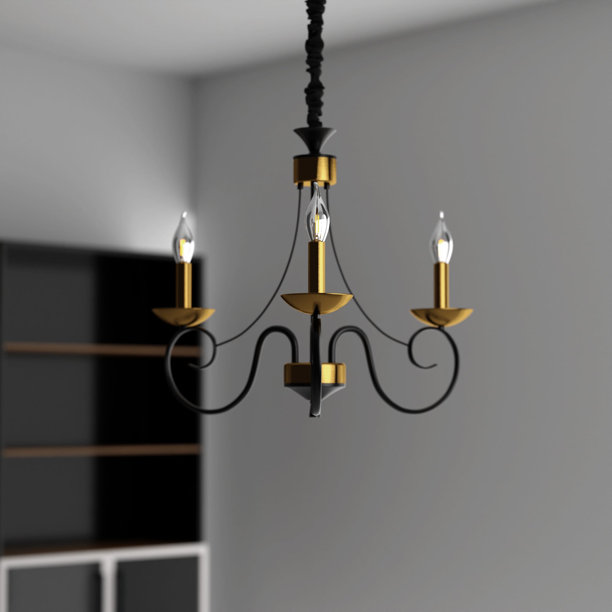  3 arm candle chandeliers ceiling light