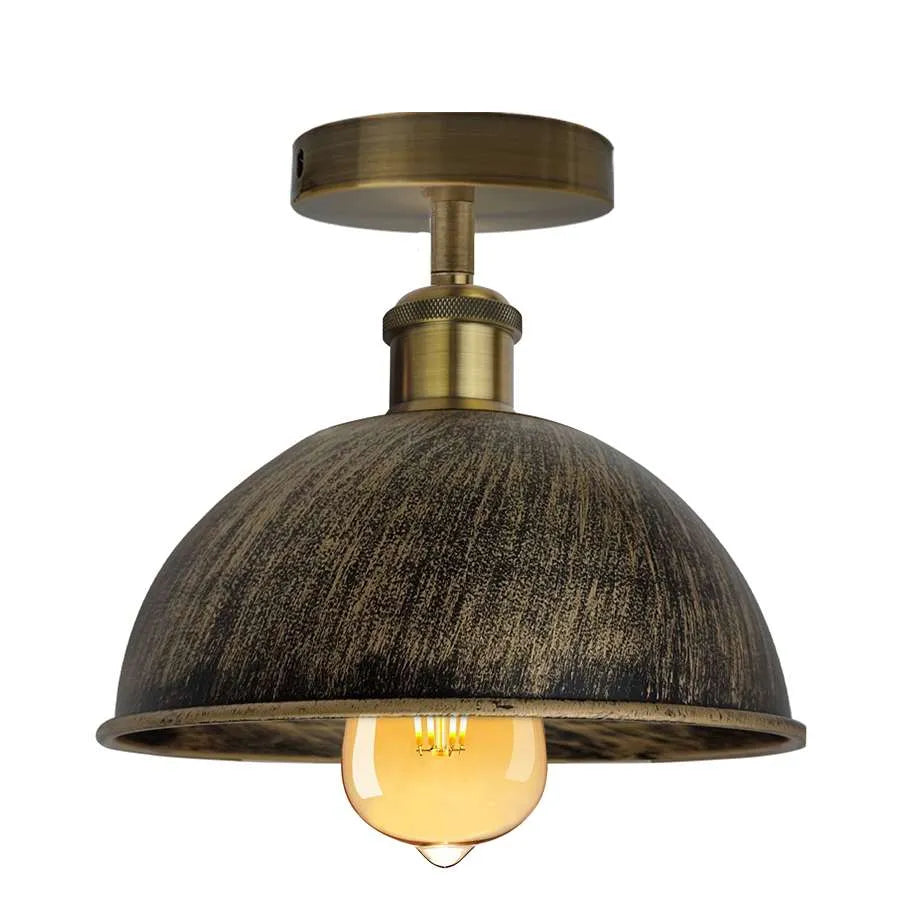 Vintage Retro Industrial Flush Mount Ceiling Light metal lampshade-Main image