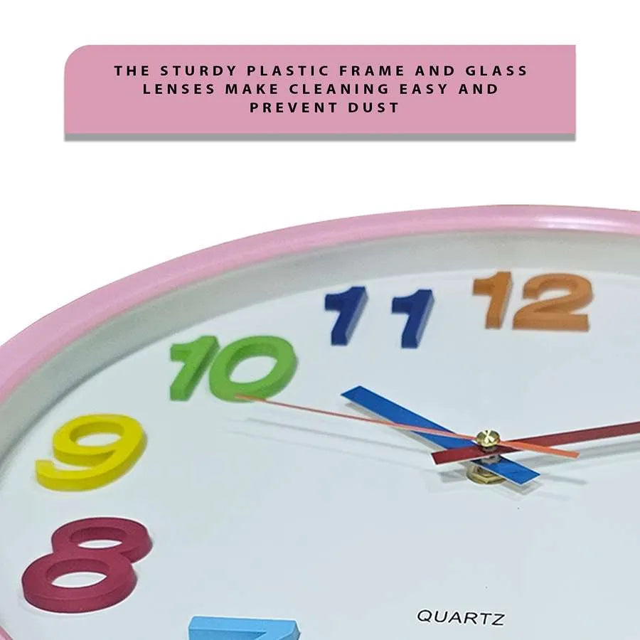 Colorful Kids Wall Clock| Silent Non-Ticking Quality Quartz