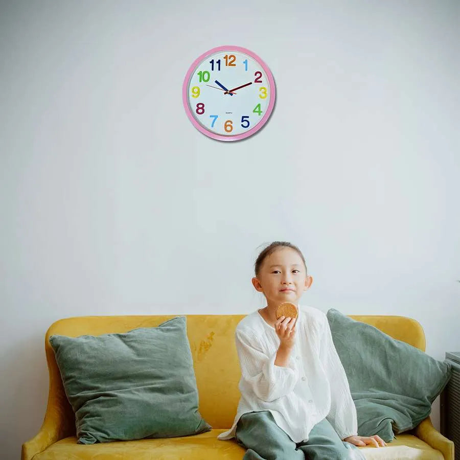 Colorful Kids Wall Clock| Silent Non-Ticking Quality Quartz