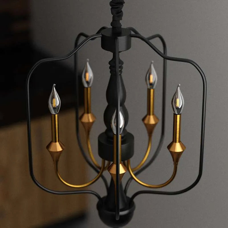 5 light modern lantern geometric chandeliers