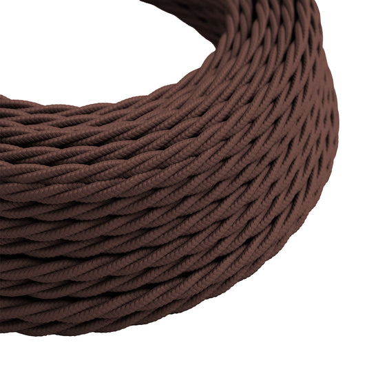 Câble flexible en tissu électrique Vintage marron torsadé, 0.75mm -2 cœurs ~ 3214