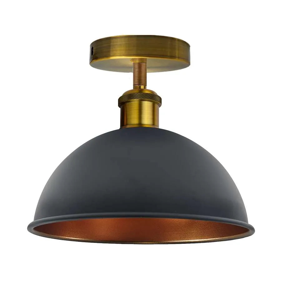 Vintage Retro Industrial Flush Mount Ceiling Light metal lampshade-Main image