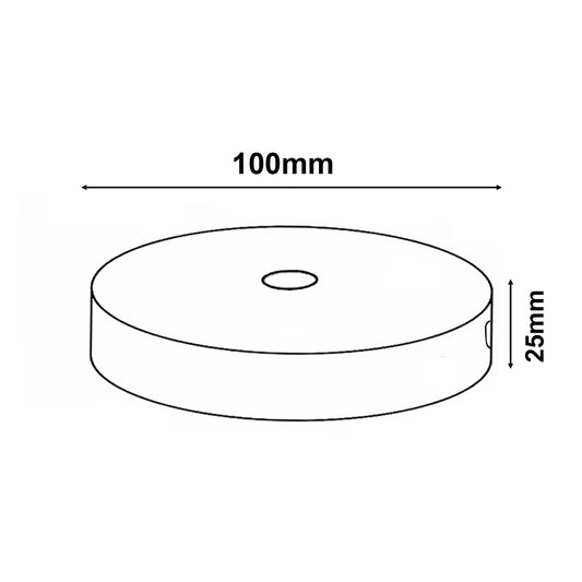 Rosace de plafond à montage latéral de 100 mm avec trou ~ 1012