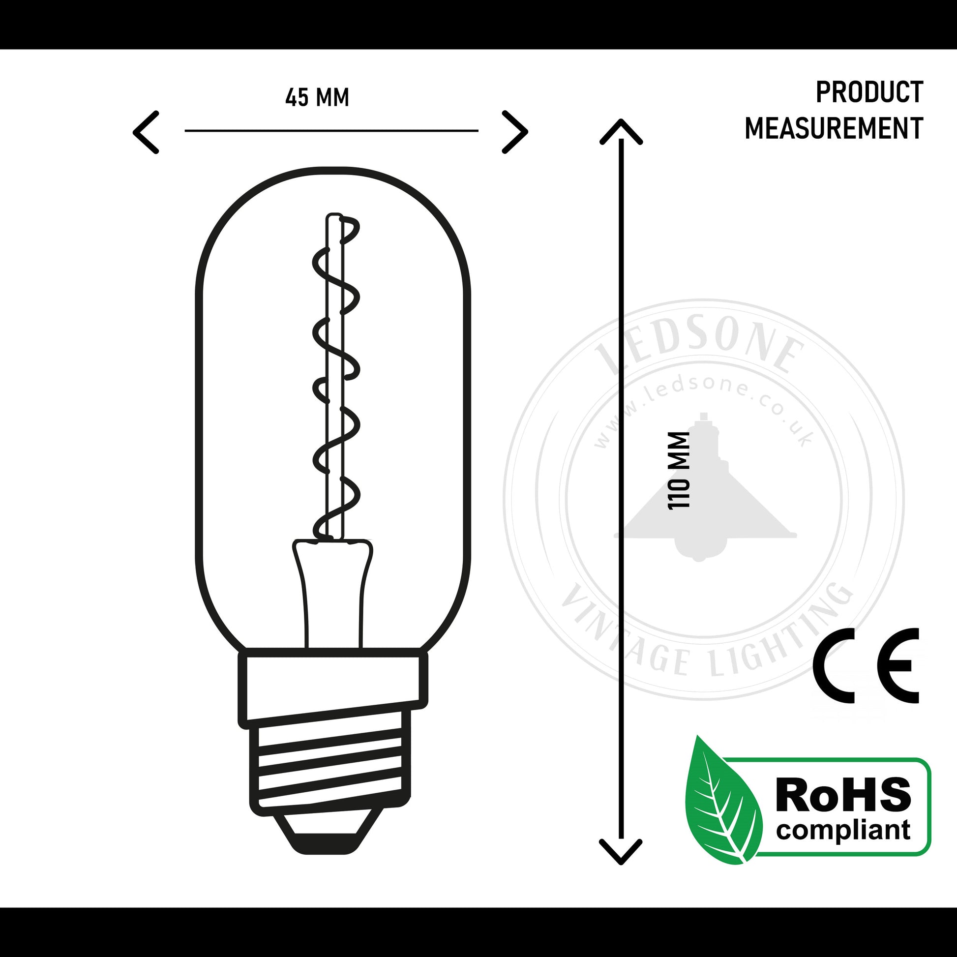 Filament Glass Retro Warm White Size