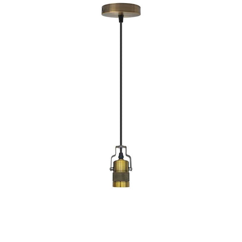 Support de lampe à suspension E27, Style industriel Vintage, 1m, plafond en laiton jaune, raccord ~ ​​4783 