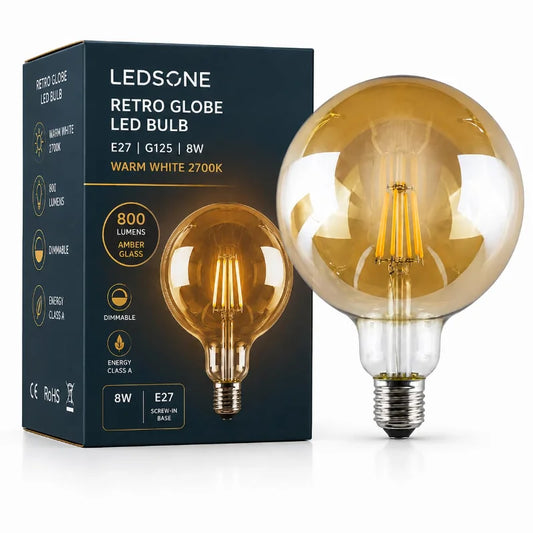 LEDSone Ampoule Globe G125 E27 Filament LED 8W Dimmable Eclairage Vintage Retro~1871