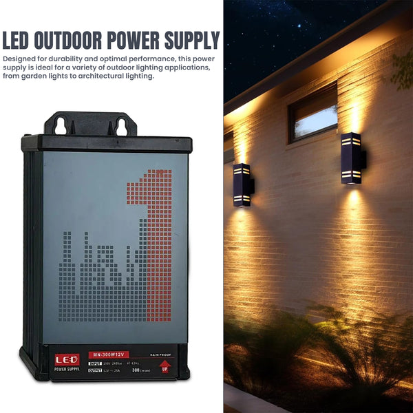 Adaptateur DC 12V 300W IP45 Pluie Extérieur