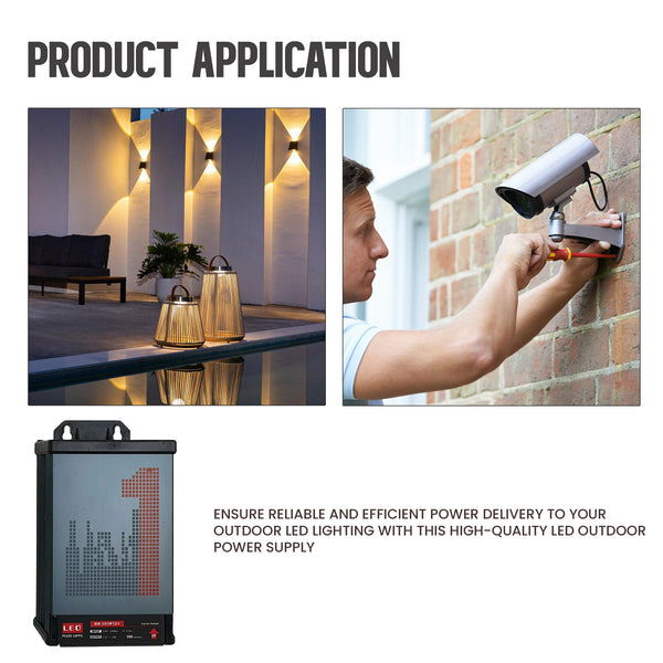 Adaptateur DC 12V 300W IP45 Pluie Extérieur