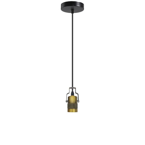 Support de lampe à suspension E27, Style industriel Vintage, 1m, plafond en laiton jaune, raccord ~ ​​4783 