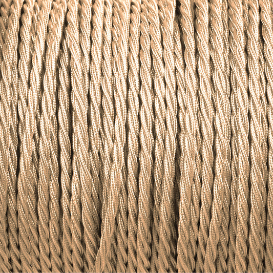 Câble en tissu vintage torsadé à 2 conducteurs, fil flexible de 10 m, or clair ~ 4765