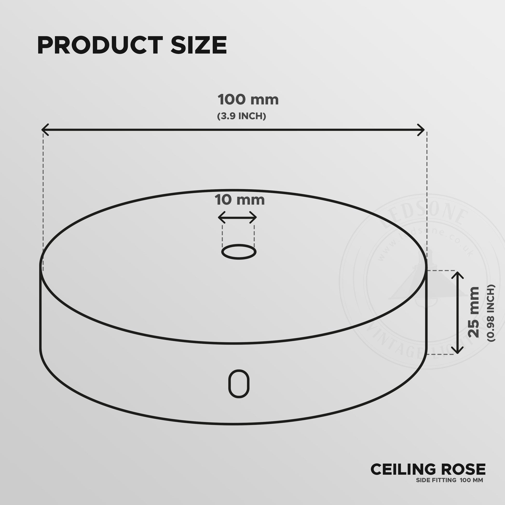 single outlet ceiling rose - size image