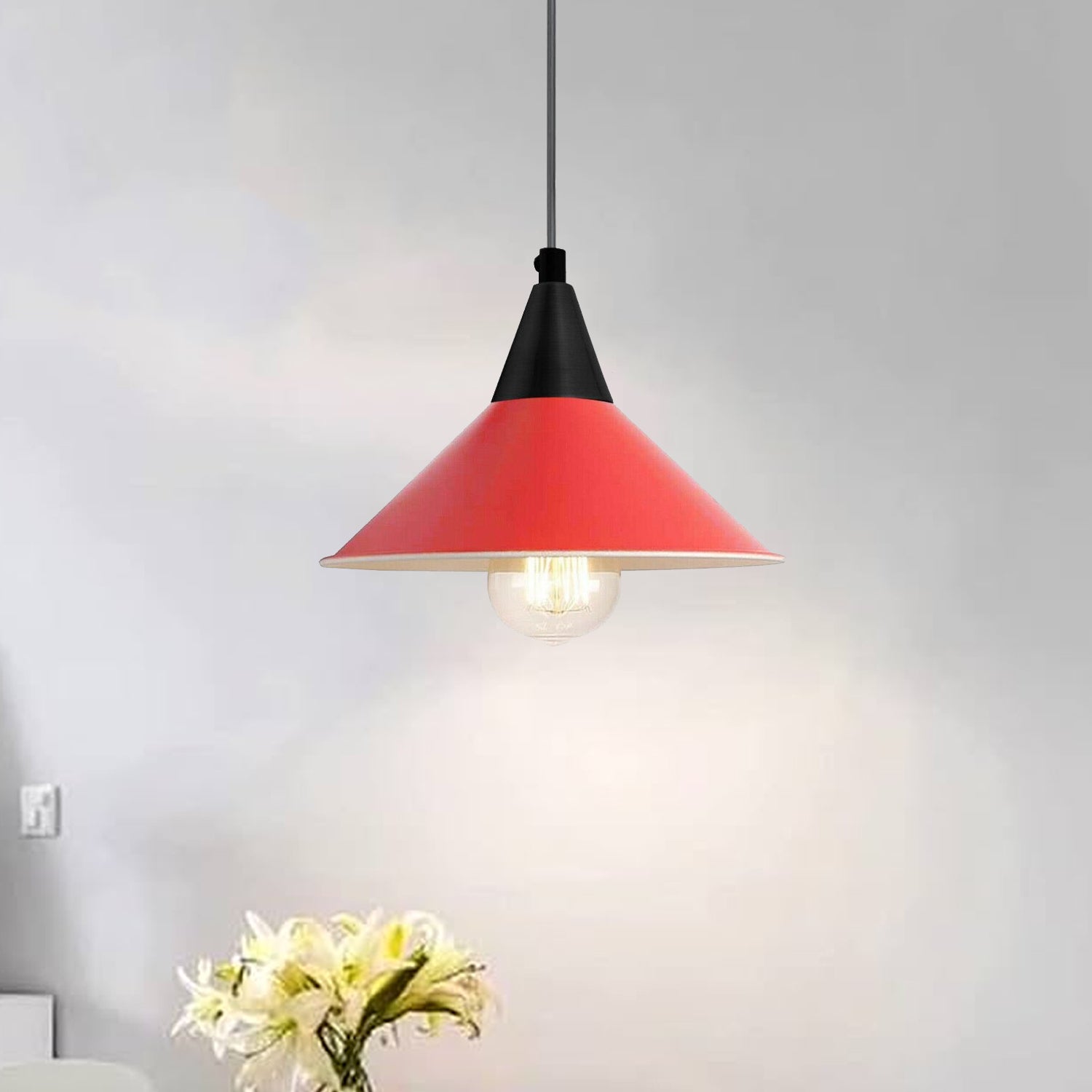 Cone shade pendant light