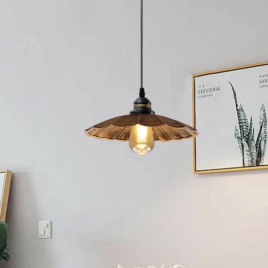 Abat-jour ondulé Style rétro en métal Vintage plafond suspension lumière éclairage moderne Design industriel ~ 1411