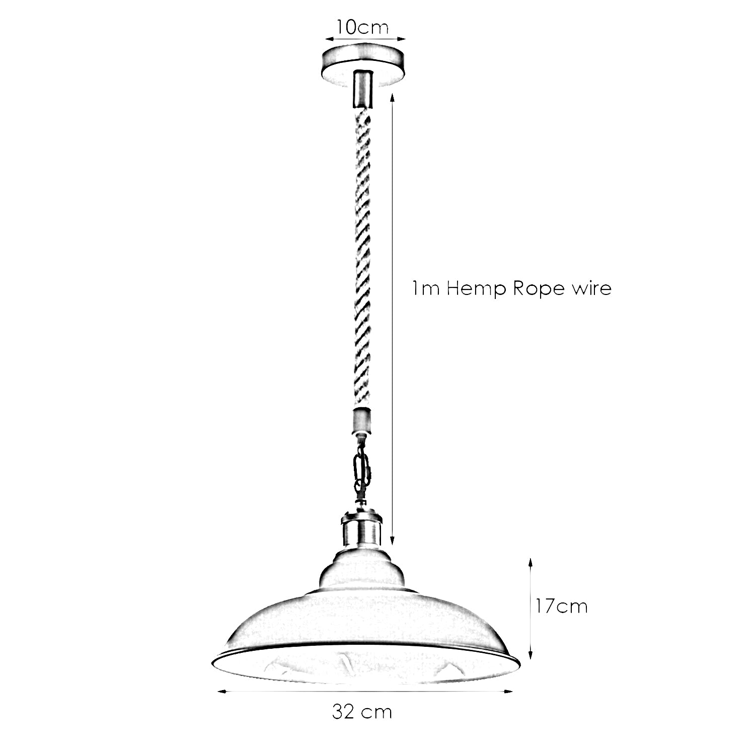 Adjustable hemp rope hanging pendant light 