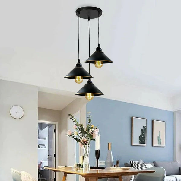 Suspension industrielle cuisine îlot central style loft Ledsone