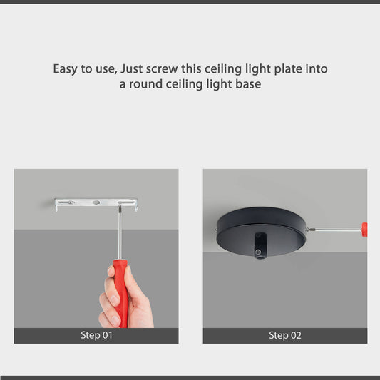 Support de sangle de rosace de plafond à montage latéral de 140mm pour la fixation de la lumière, support de plaque de plafond en métal ~ 4122