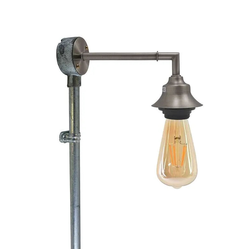 Satin Nickel wall light with bulb