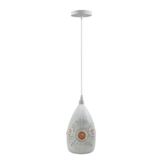 E27 White Metal Ceiling Suspended Pendant Light Hanging Lamp Holder