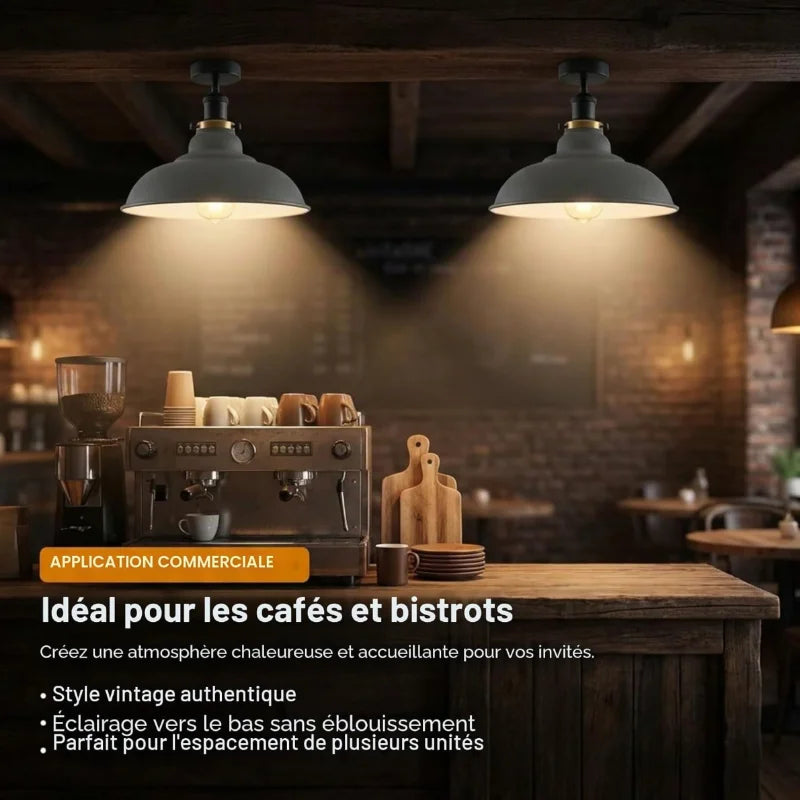 Luminaire plafonnier ancien style industriel
