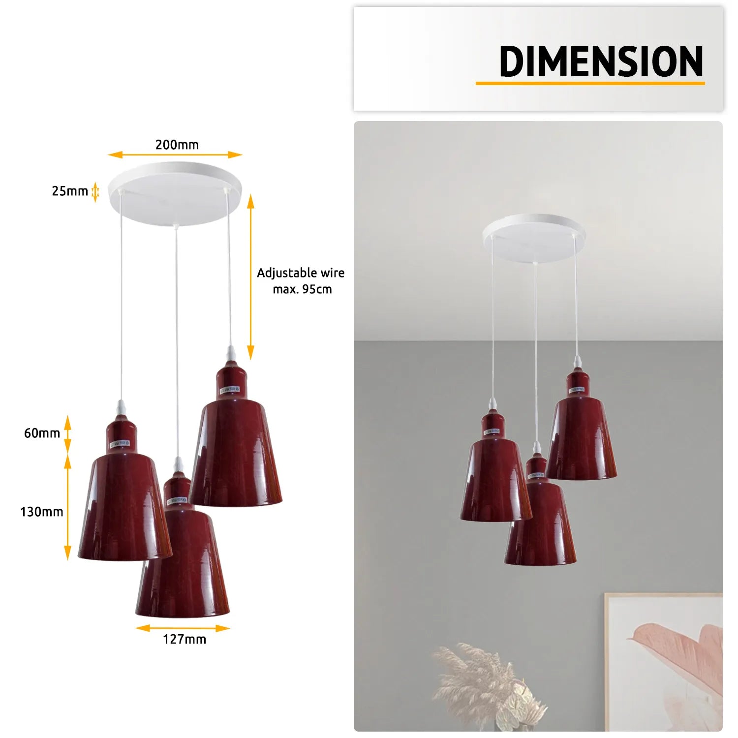 Vintage 3 Way Retro Ceiling Up Kitchen Pendent Light|Ledsone.co.uk