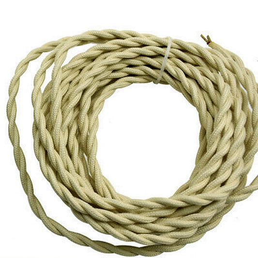 Câble flexible en tissu électrique Vintage ivoire torsadé à 3 cœurs, 10m, 0.75mm ~ 4870