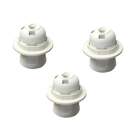 Support de douille suspendue pour ampoule E27, 3 paquets, support de lampe en plastique blanc à vis ~ 4367