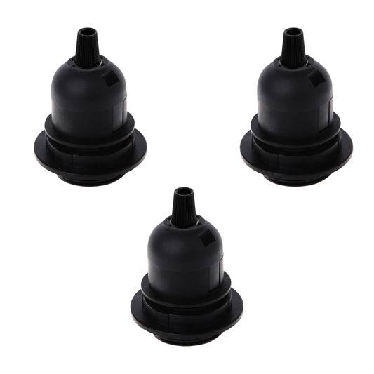 Support de douille suspendue pour ampoule E27, 3 paquets, vis, support de lampe en plastique noir ~ 4373