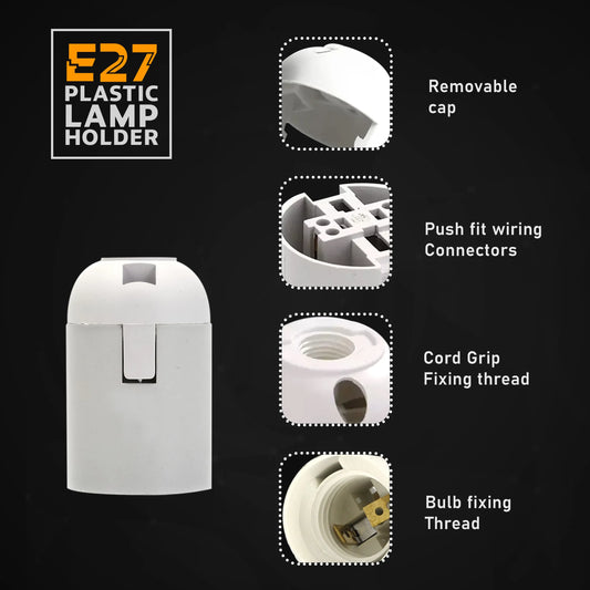 Vis E27 ampoule support de lampe Base pendentif douille capuchon porte-ampoule abat-jour ~ 4381