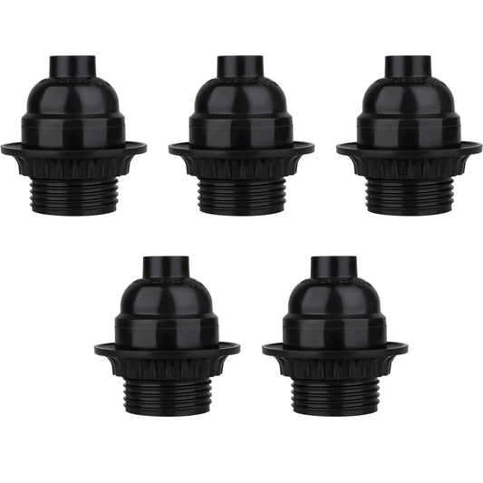 Ampoule E27, support de douille suspendue, vis, support de lampe en plastique noir, 5 paquets, ~ 4390