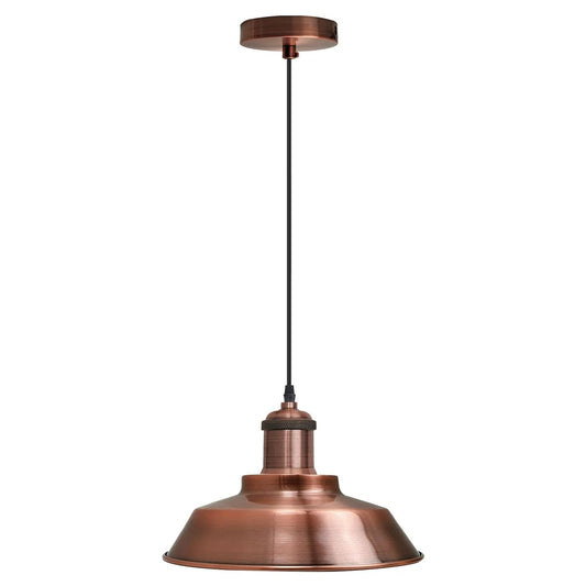 Ancien abat-jour plafonnier industriel moderne suspension rétro loft cuivre